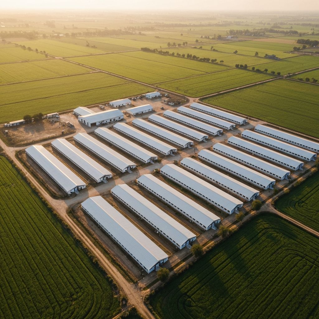 Aerial view of a Pakistan Eggs partner farm